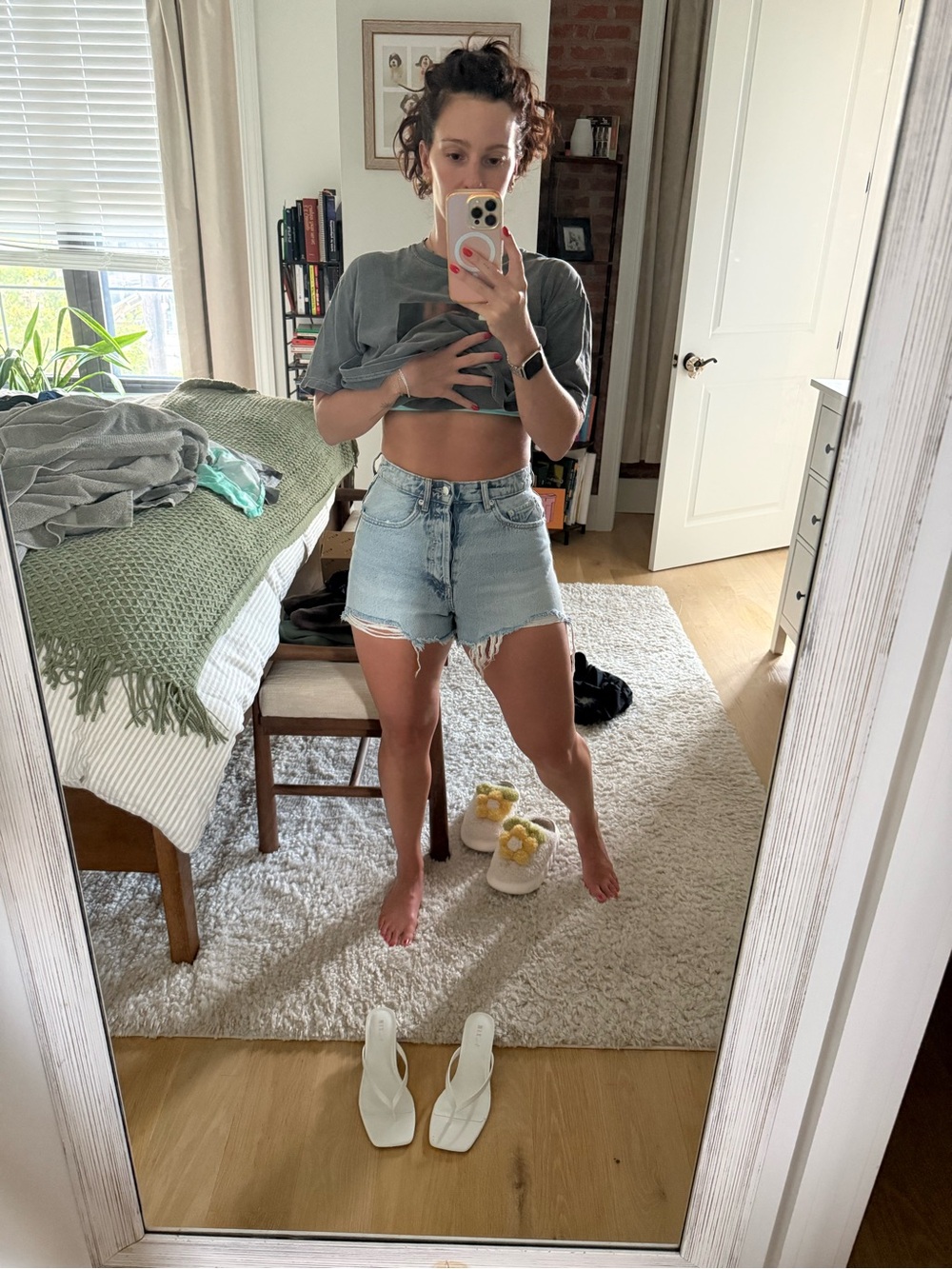 Zara Light Wash Denim Cutoff Shorts